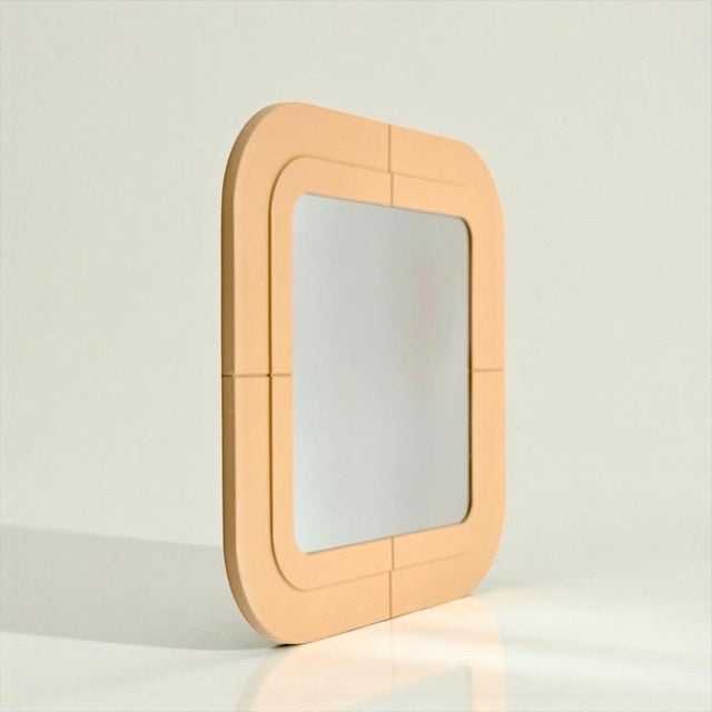 Glass Italian Beige Mirror by Anna Castelli Ferrieri for Kartell, 1960s For Sale - Image 7 of 13