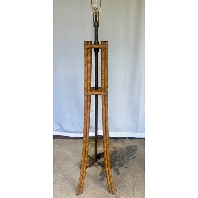 Illuminate your space with this elegant vintage floor lamp from Maitland-Smith, expertly crafted in the late 20th century....