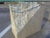 Postmodern Brass & Glass Pedestal Console Sofa Table in Tessellate Stone For Sale - Image 10 of 12