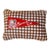New Mexico Santa Fe Vintage Red Pennant on New Woven Brown Gingham Throw Pillow For Sale