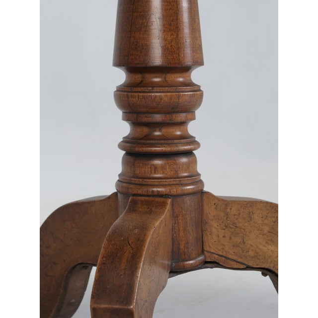 Antique French Turtle Top Pedestal Walnut End Table or Hall Table For Sale - Image 11 of 12