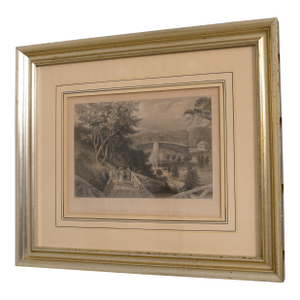 Fairmount Garden Philadelphia Vintage Framed Engraving