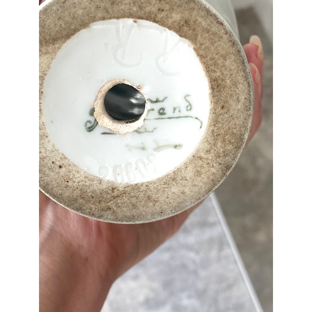 Rörstrand Sweden - Vintage Porcelain Art Nouveau Vase With Hibiscus Flowers For Sale - Image 4 of 5