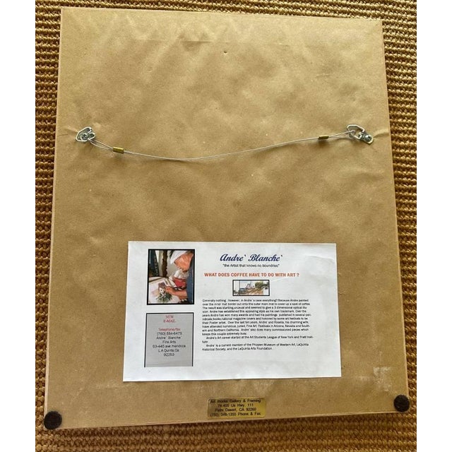 2002 Andre Blanche the Hunter Family Watercolor Paintings Signed Framed Original Set of Two Pair For Sale In Los Angeles - Image 6 of 9