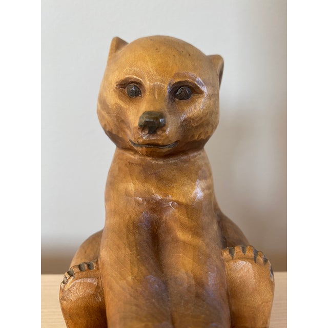 Hand Carved Swiss Baby Bear Figure by Schweizer Heimatwerk For Sale - Image 11 of 13