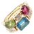 Bulgari Allegra Gold Diamond Peridot Tourmaline Band Ring, Size 7.25 For Sale