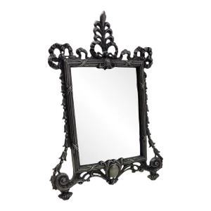 Vintage Silver Art Nouveau Boudoir Hollywood Regency Table Top Vanity Mirror