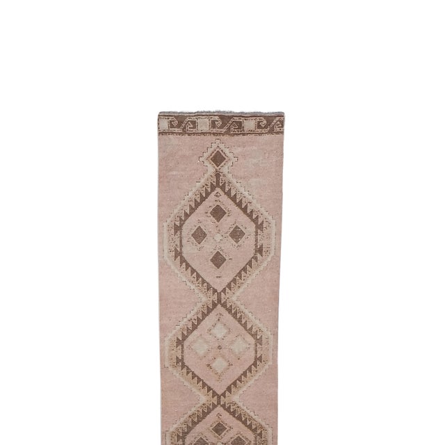 Vintage Neutral Pale Color Turkish Oushak Extra Long Carpet 2'9'' x 29'5'' 33" x 353" / 85 x 897 Cm Hand woven with high...