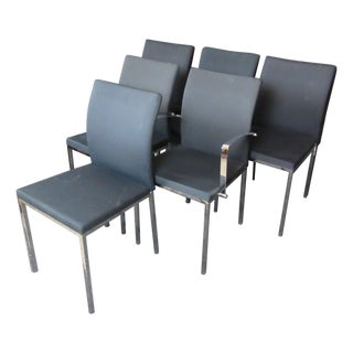 Mid 20th Century Italian Upholstered Dining Chairs - 6 Pieces For Sale