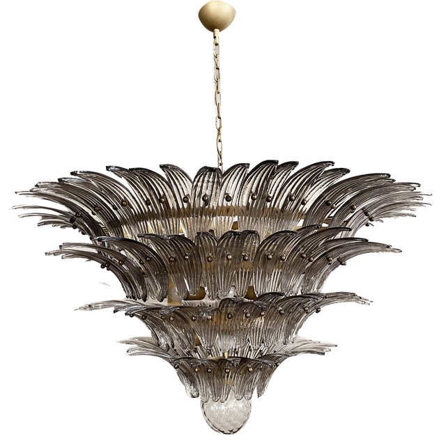 Palmette Ceiling Light with Smoked Glasses, 1990s For Sale