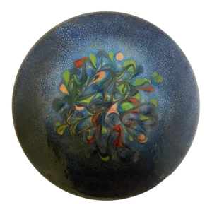 Mid Century Modern Enamel and Copper Decorative Plate or Catchall Circa 1960