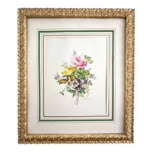 Italian Floral Watercolor Painting by Vittorio Guddittoi