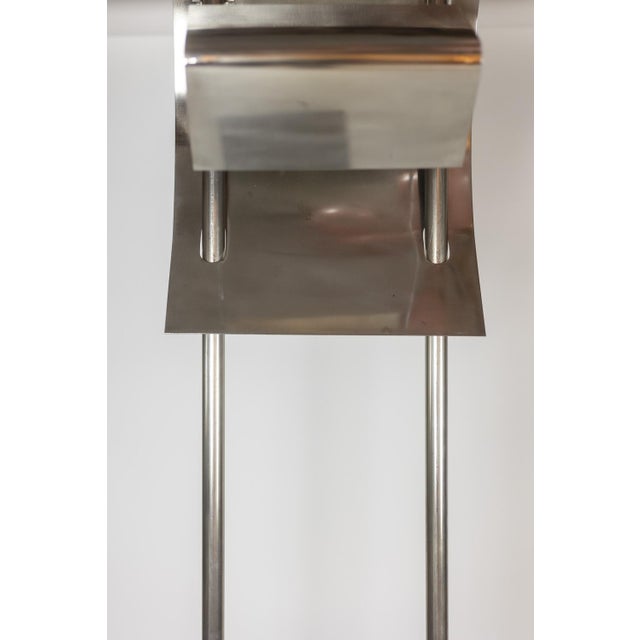 1980s Geometric Floor Lamp in Silver Metal, 1980s For Sale - Image 5 of 9