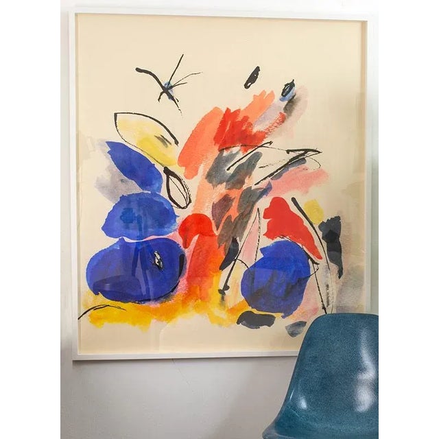 Abstract Modern With Primary Colors - "Blue Notes #1" Unframed Giclée Print on Watercolor Paper For Sale - Image 4 of 6