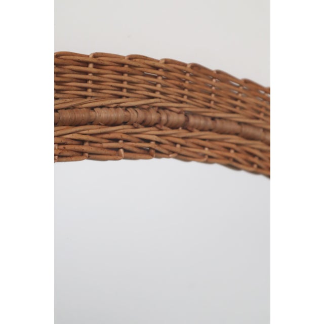 Mid-Century Modern Oval Wall Mirror in Hand-Woven Willow, 1960s For Sale - Image 6 of 10