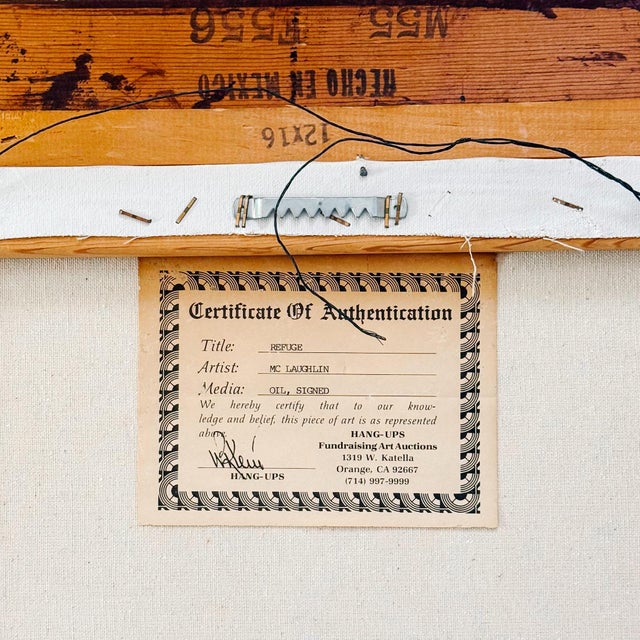 Vintage "Refuge" Original Oil Painting by A. McLaughlin, Mallards in Flight For Sale - Image 11 of 11