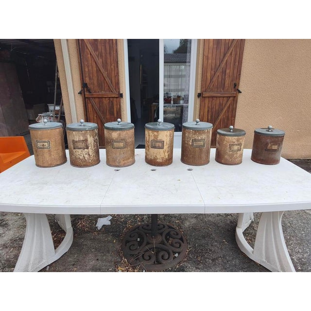 19th Century Wooden Pharmacy Jars, 1890, Set of 7 For Sale - Image 11 of 11
