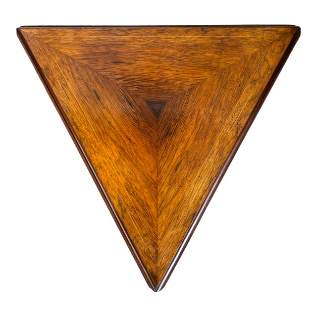 Wood Triangular Rosewood Late Victorian Drop Leaf Table - Late 19th Century For Sale - Image 7 of 12