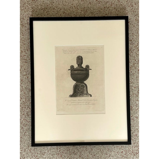 White Vintage Italian Monumental Giovanni Batista Piranesi Urn Print For Sale - Image 8 of 12
