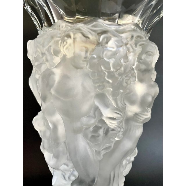 Vintage Desna Czech Republic Crystal Nude Figures Vase For Sale - Image 10 of 13