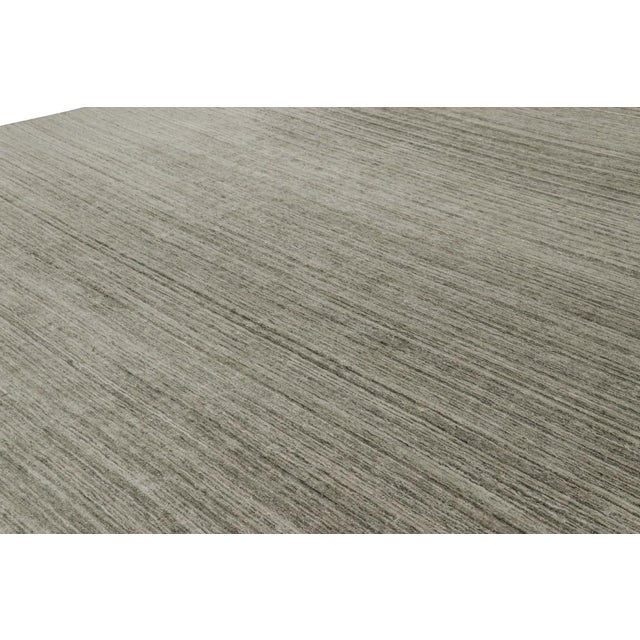 Contemporary Rug & Kilim’s Textural Oversized Rug With Sage Green Tones and Striae For Sale - Image 3 of 8