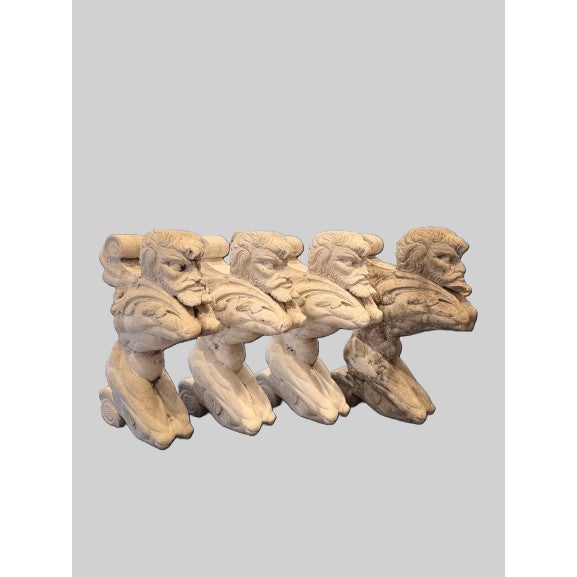 Rare Set of 4 Signed o.r. Hoffman 1964 Atlantes Architectural Corbels – Solid Cast Plaster For Sale - Image 4 of 7