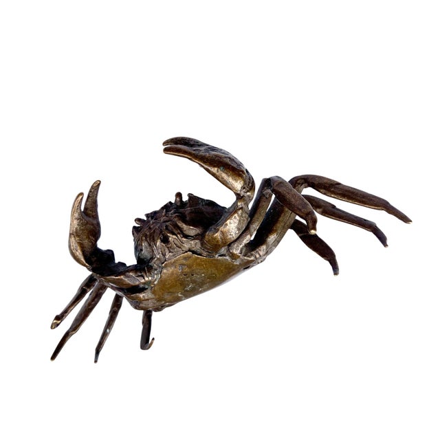 Japanese Okimono Style Bronze Crab For Sale - Image 9 of 10