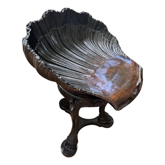 Early 19th Century Antique Venetian Grotto Carved Shell Chair For Sale