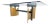 Large 48x90 Rectangle 3/4” Thick Glass Top Teak Base Modern Conference Table For Sale
