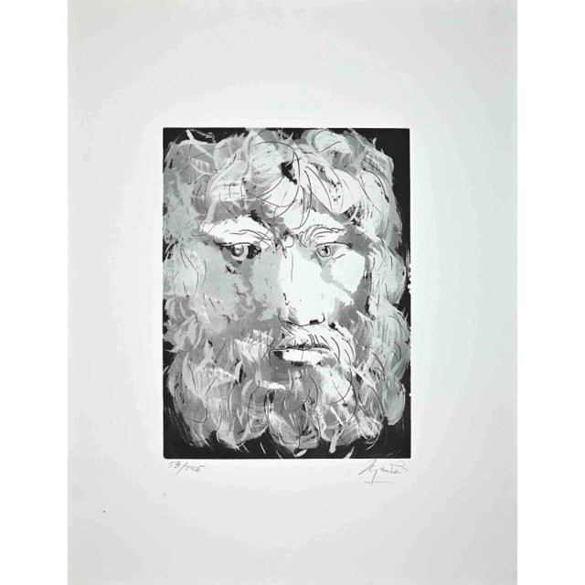 The Portrait of King Oedipus is an original etching realized by Giacomo Manzù in 1970. Hand-signed. Numbered on the lower...