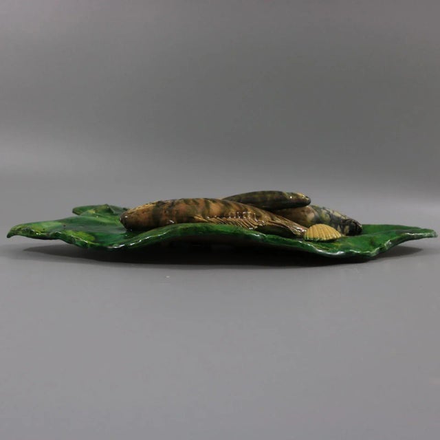 Late 19th Century Antique Alfred Renoleau Palissy Majolica Fish Wall Plaque For Sale - Image 5 of 13
