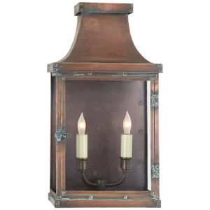 Chapman & Myers for Visual Comfort Signature Bedford Wide Short 3/4 Lantern in Natural Copper