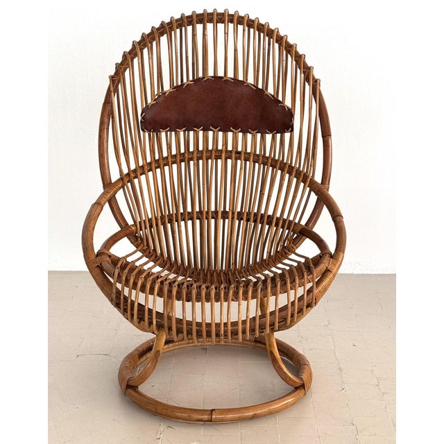 Pierantonio Bonacina Organic Bamboo Rattan Chair by Tito Agnoli for Pierantonio Bonacina, 1960s For Sale - Image 4 of 16