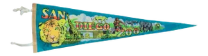 Vintage San Diego Zoo Felt Flag Pennant