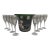 Vintage Perrier-Jouët Green Glass Champagne Bucket With Champagne Flutes Set- 9 Pieces For Sale