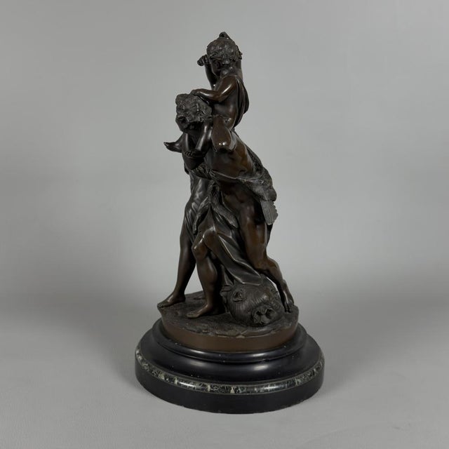 Clodion, The Childhood of Silene, 20th Century, Bronze on Marble Base For Sale - Image 4 of 16