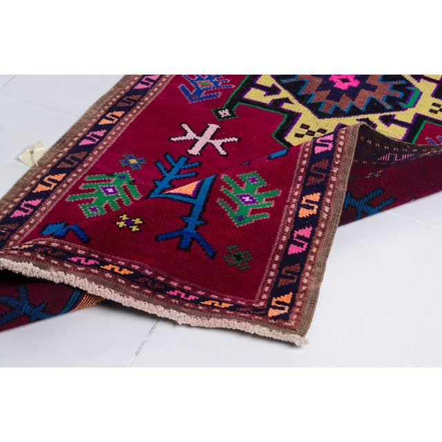 Textile Multicolour Vintage Hallway Runner For Sale - Image 7 of 10