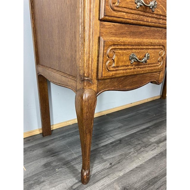 Wood Vintage French Louis XVI Style Carved Oak Desk or Chest For Sale - Image 7 of 14