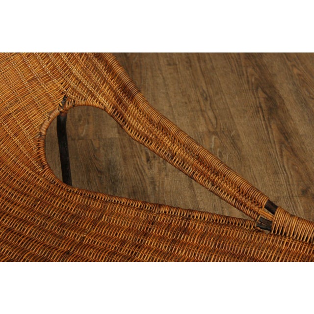 Francis Mair Attributed Mid Century Modern Wicker Lounge Chair For Sale - Image 4 of 18