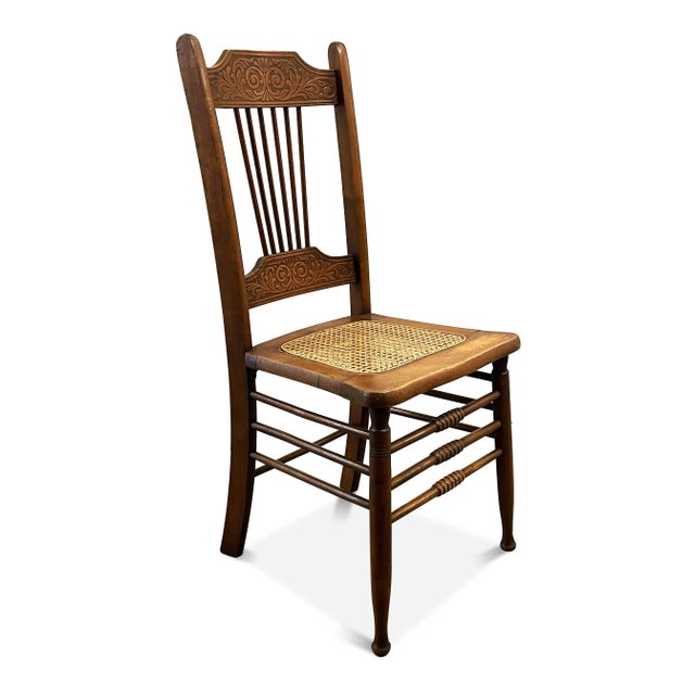 Pressed Back Cane Seat Chair For Sale In Raleigh - Image 6 of 10
