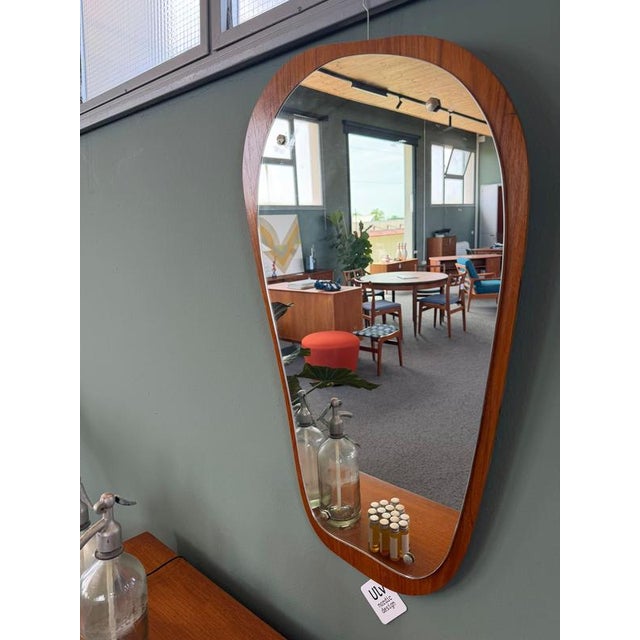Organic Shaped Teak Wood Mirror For Sale - Image 3 of 4