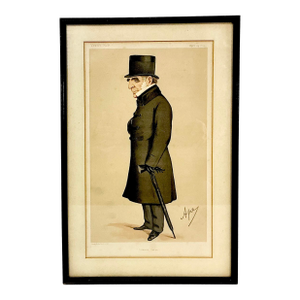 Antique English Victorian 1824 Vanity Fair Published Illustration Reproduction Lithograph