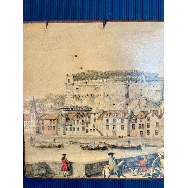 Rustic European Pair of Custom Framed Mounted Prints of Canaletto's Dresden Views For Sale - Image 3 of 12