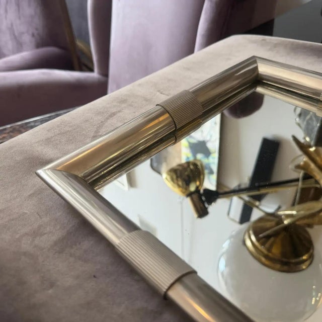 1970s Mid-Century Modern Silver Plated and Mirrored Glass Tray by Tommaso Barbi For Sale - Image 12 of 13