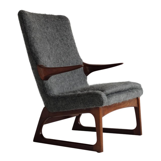1960s Mid-Century Easy Chair Attributed to Fredrik A. Kayser For Sale