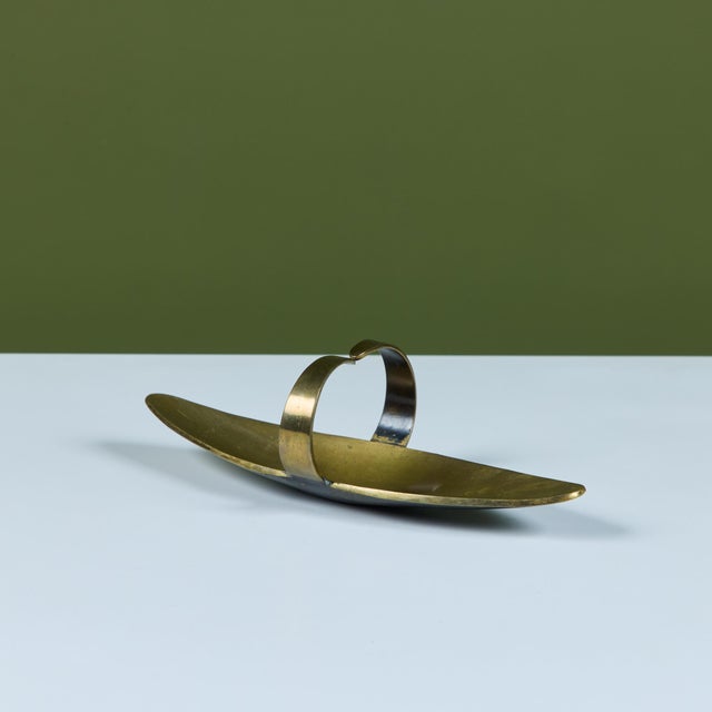 Pal-Bell Brass Tray With Curved Handles For Sale - Image 12 of 12