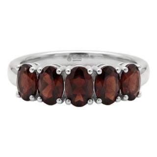 Garnet Stacking Half Band Ring, Janaury Birthstone Ring Us 7 For Sale