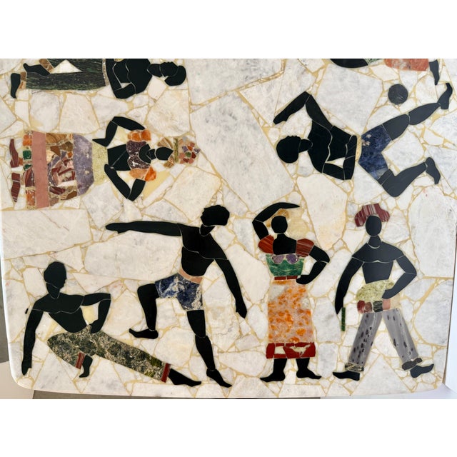 1960s Vintage Pietra Dura Marble/Stone Inlay Console Table/Small Table/Desk For Sale - Image 9 of 14