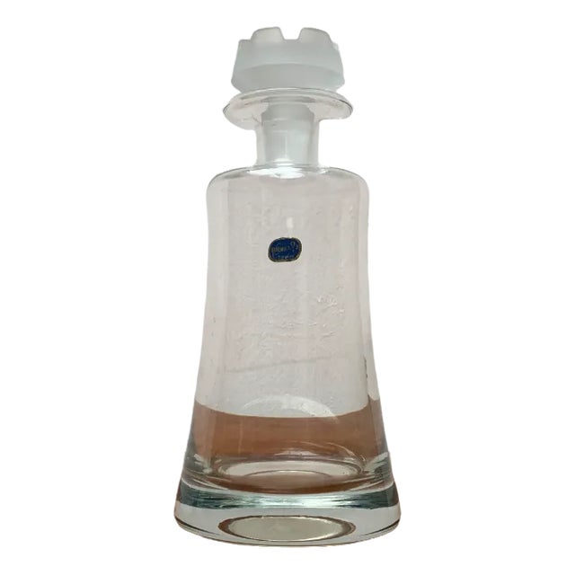 Vintage Glass Bottle from Bohemia Crystal, 1970s For Sale