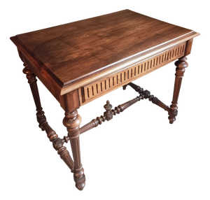 French Walnut Writing Table with Drawer, 1930